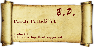 Basch Pelbárt névjegykártya